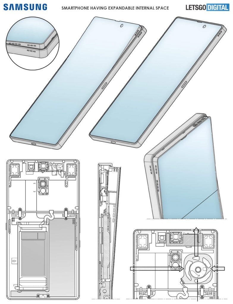 Samsung surprised by the unusual patent with "retractable" display